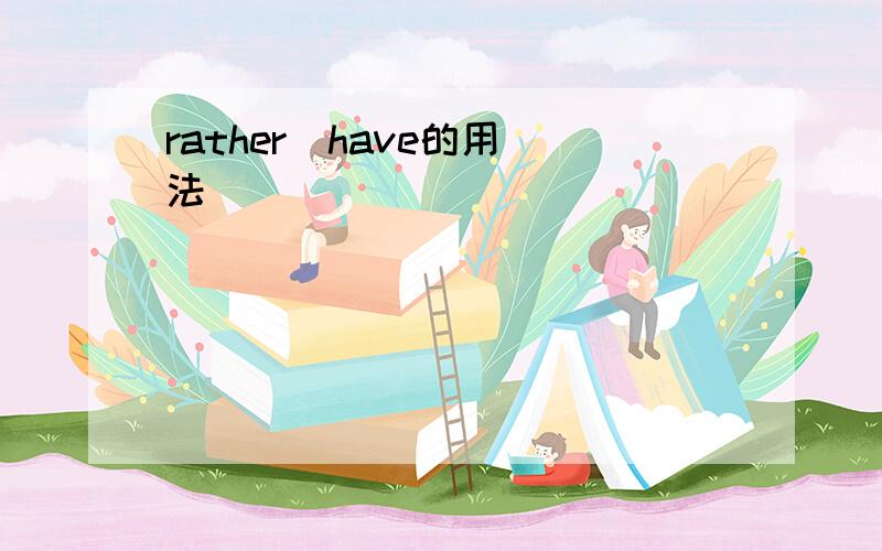 rather  have的用法