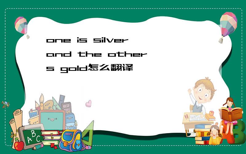 one is silver and the other's gold怎么翻译