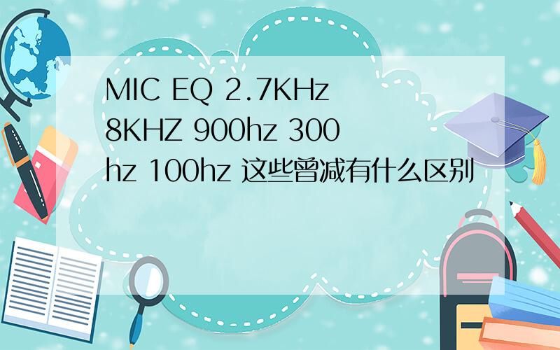 MIC EQ 2.7KHz 8KHZ 900hz 300hz 100hz 这些曾减有什么区别