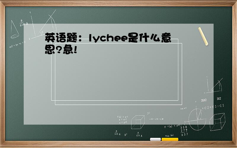 英语题：lychee是什么意思?急!