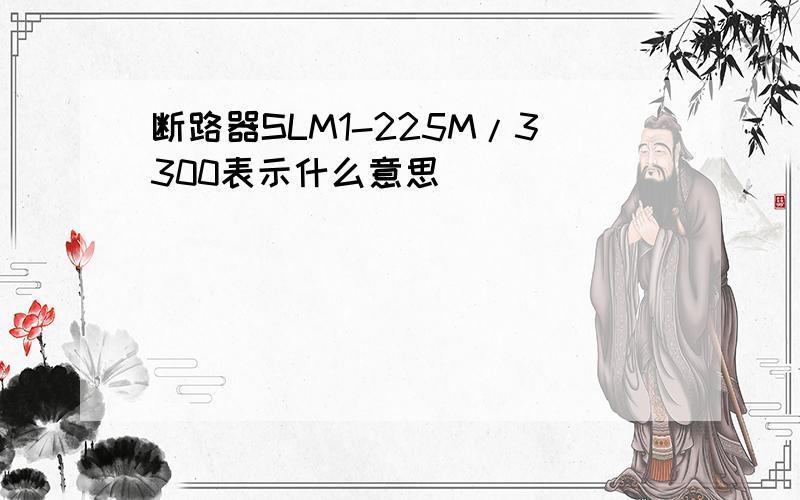 断路器SLM1-225M/3300表示什么意思