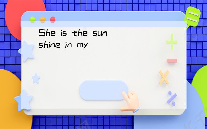 She is the sunshine in my